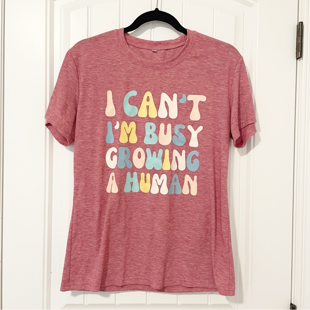 Pink Graphic Pregnancy T-Shirt Size Medium